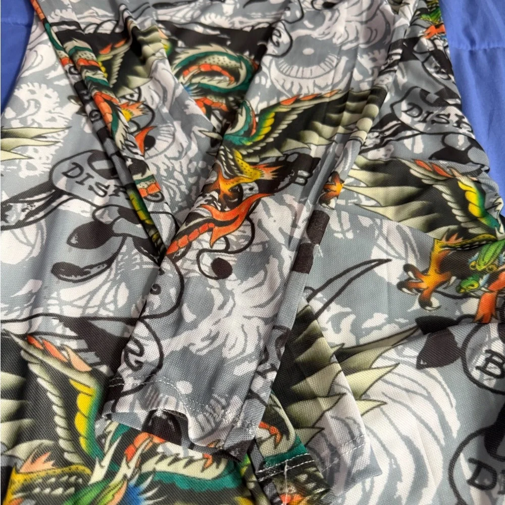Ed Hardy Multicolor Tattoo-Print Crewneck Top - Picture 7 of 10